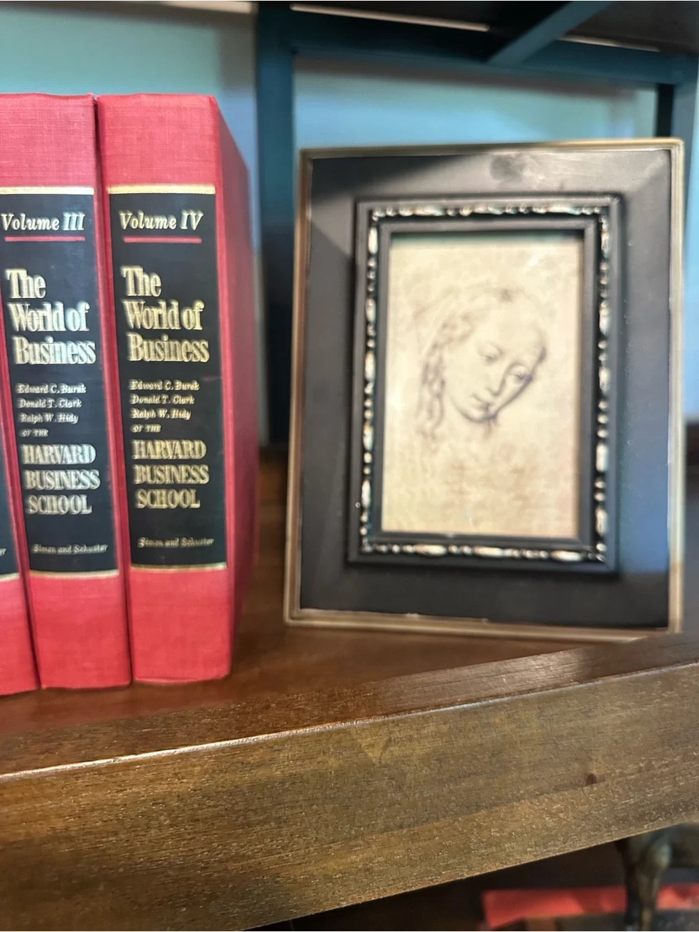 Vintage Framed Nurse Sketch Portrait - Florence Nightingale Style